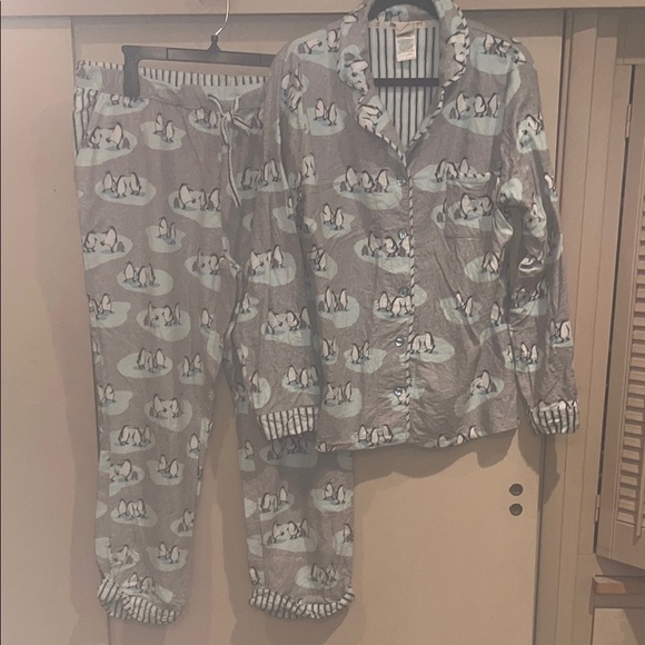 Munki Munki flannel penguin print Pajamas - Gray size XL - Picture 1 of 13